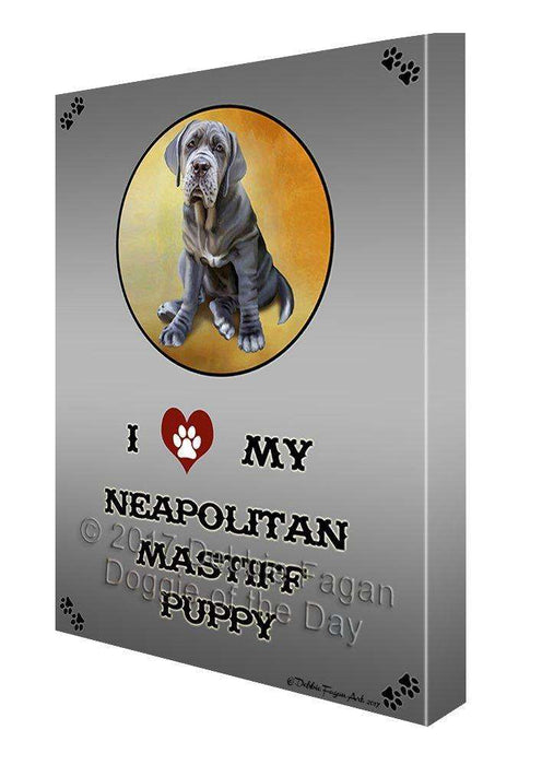 I Love My Neapolitan Mastiff Puppy Dog Canvas Wall Art D176