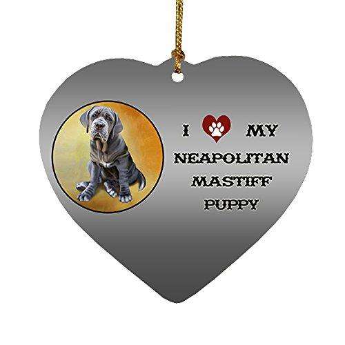 I Love My Neapolitan Mastiff Puppy Dog Heart Christmas Ornament