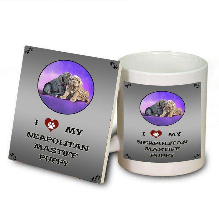 I Love My Neapolitan Mastiff Puppy Dog Mug and Coaster Set