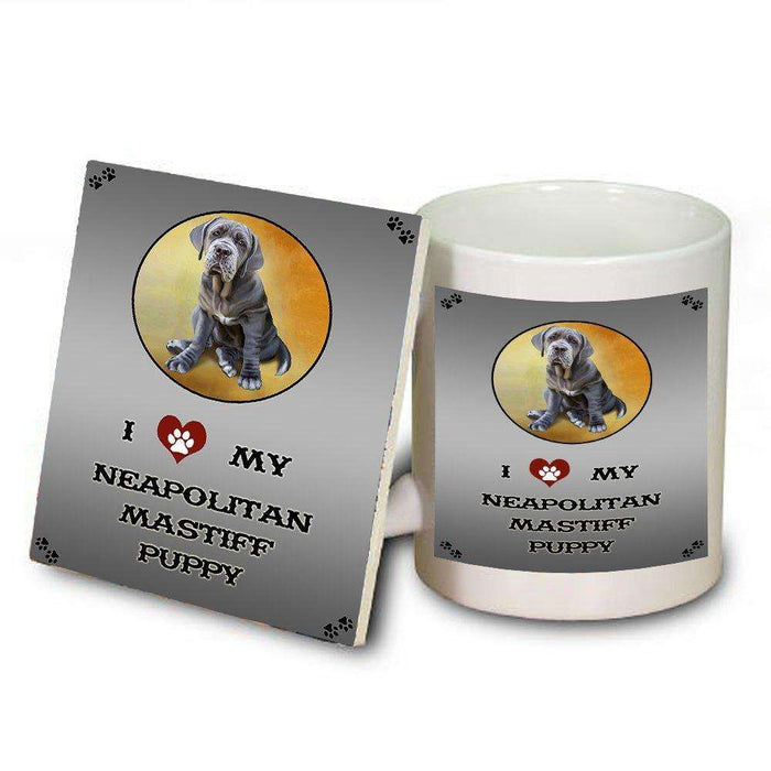 I Love My Neapolitan Mastiff Puppy Dog Mug and Coaster Set