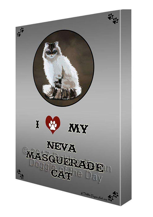 I Love My Neva Masquerade Cat Canvas Wall Art D177