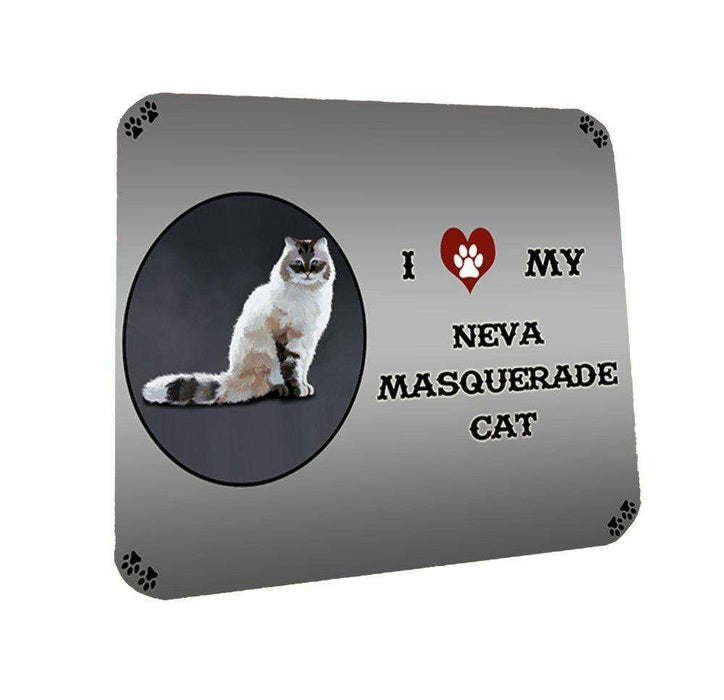 I Love My Neva Masquerade Cat Coasters Set of 4
