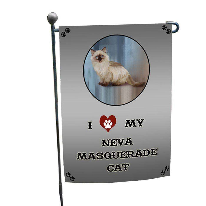 I Love My Neva Masquerade Cat Garden Flag