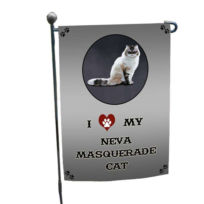 I Love My Neva Masquerade Cat Garden Flag