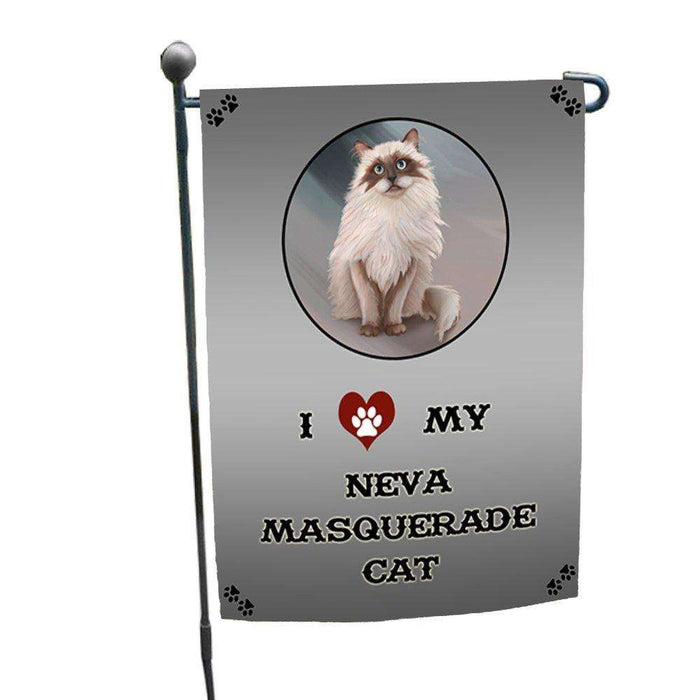 I Love My Neva Masquerade Cat Garden Flag