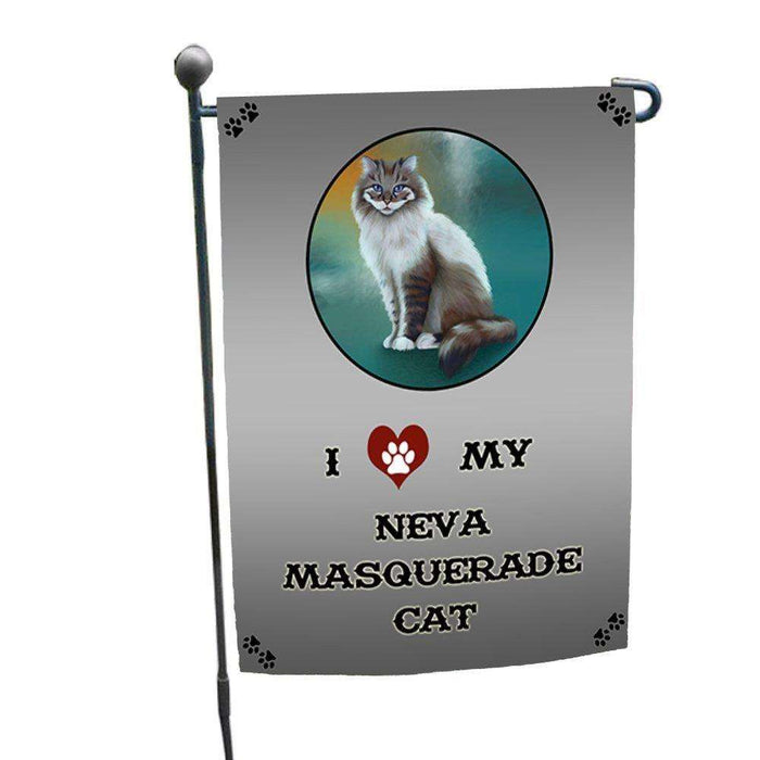 I Love My Neva Masquerade Cat Garden Flag