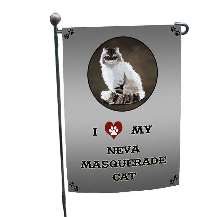 I Love My Neva Masquerade Cat Garden Flag