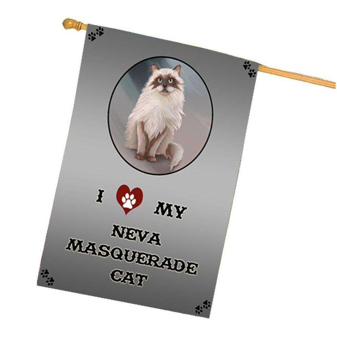 I Love My Neva Masquerade Cat House Flag