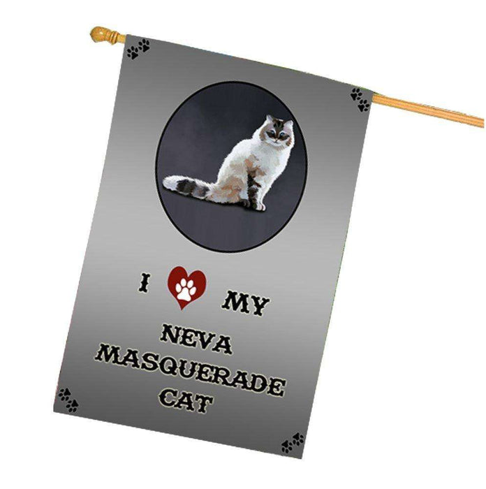 I Love My Neva Masquerade Cat House Flag