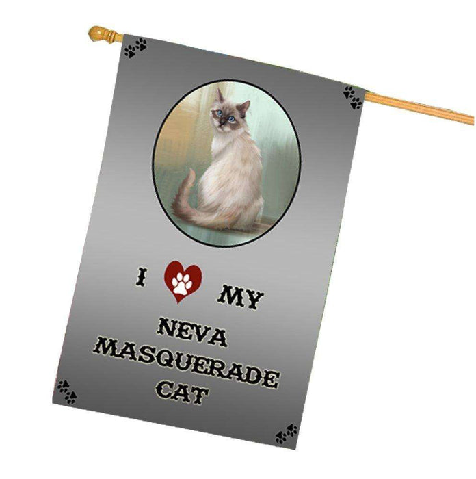 I Love My Neva Masquerade Cat House Flag