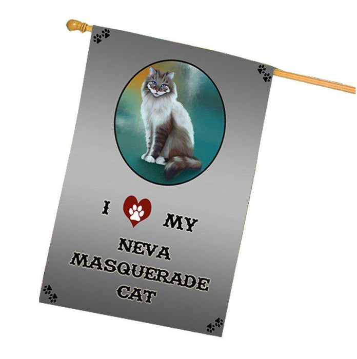 I Love My Neva Masquerade Cat House Flag