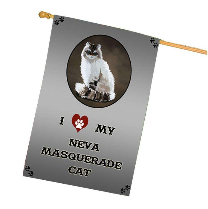 I Love My Neva Masquerade Cat House Flag