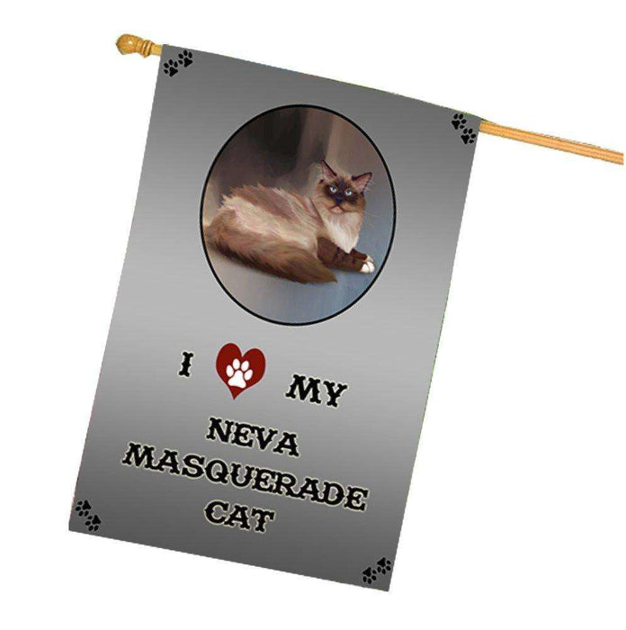I Love My Neva Masquerade Cat House Flag