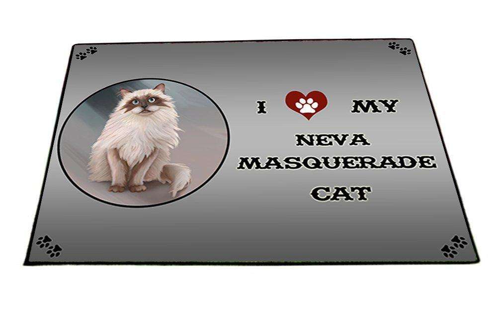 I Love My Neva Masquerade Cat Indoor/Outdoor Floormat