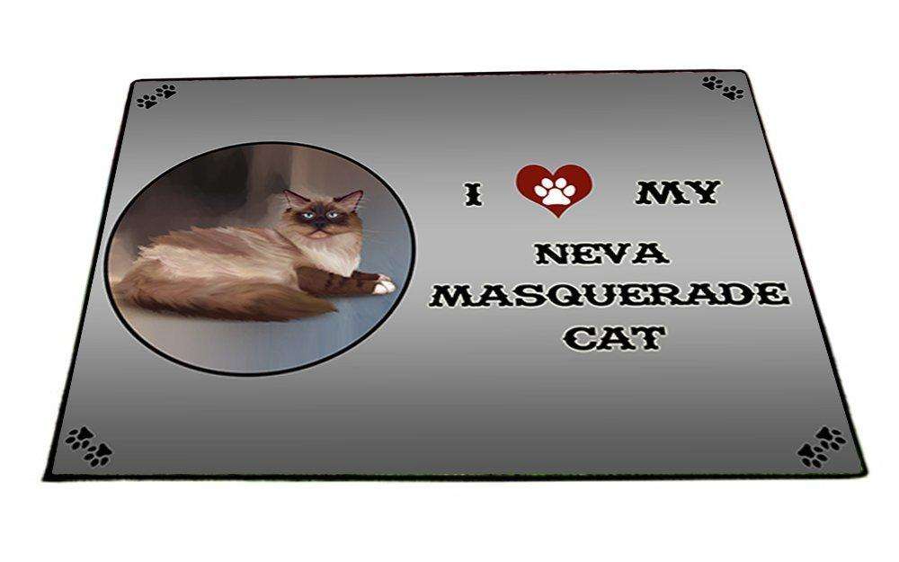 I Love My Neva Masquerade Cat Indoor/Outdoor Floormat