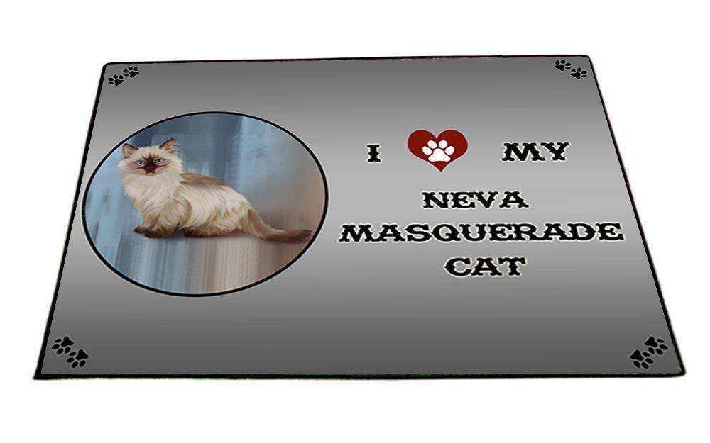 I Love My Neva Masquerade Cat Indoor/Outdoor Floormat