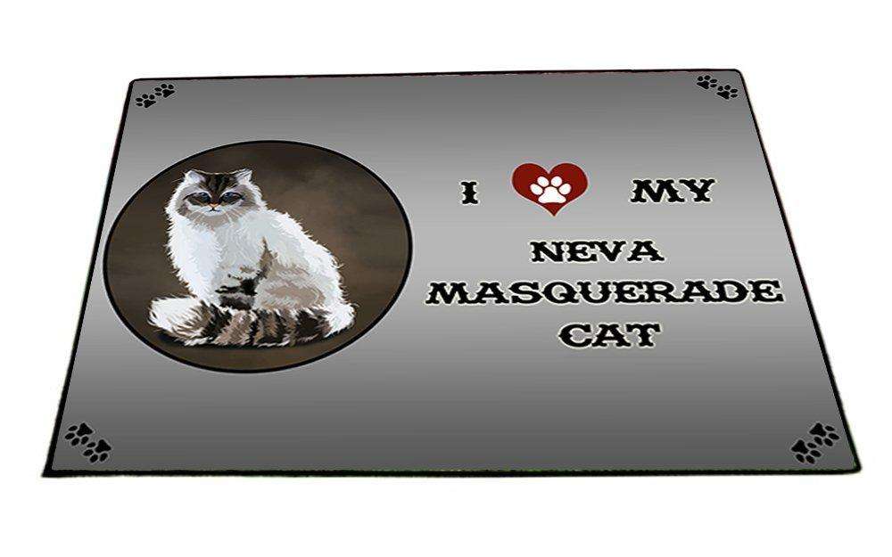 I Love My Neva Masquerade Cat Indoor/Outdoor Floormat