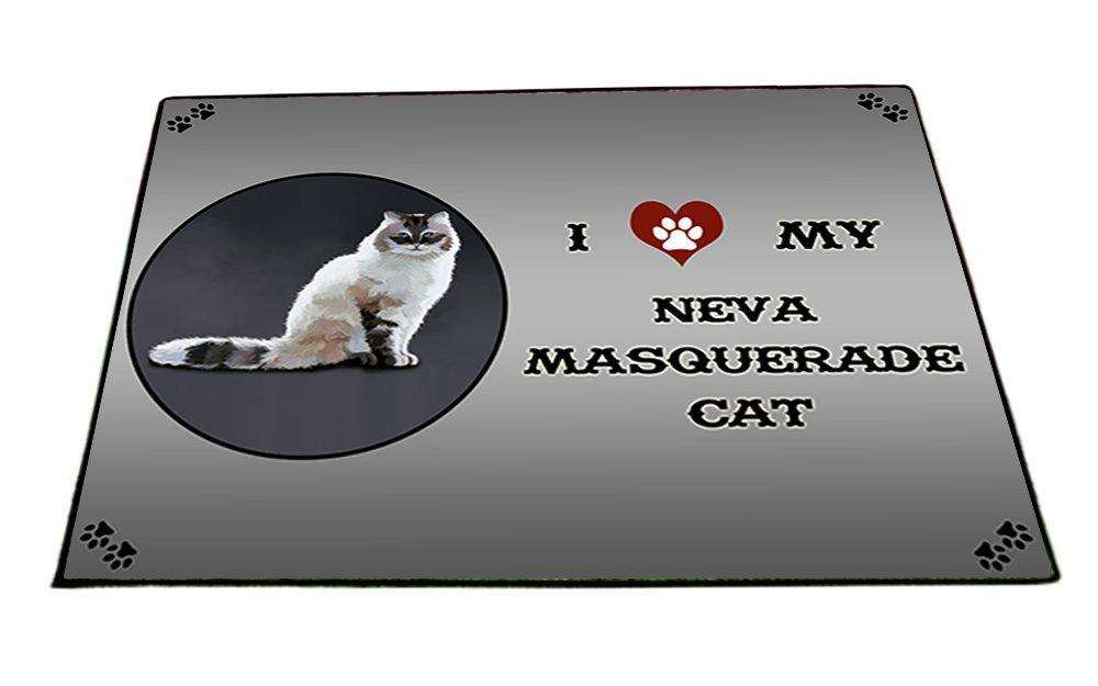 I Love My Neva Masquerade Cat Indoor/Outdoor Floormat