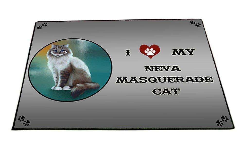 I Love My Neva Masquerade Cat Indoor/Outdoor Floormat