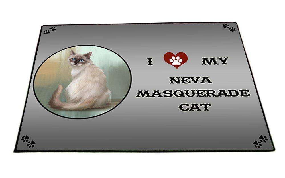 I Love My Neva Masquerade Cat Indoor/Outdoor Floormat