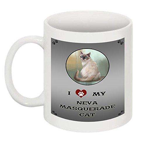 I Love My Neva Masquerade Cat Mug