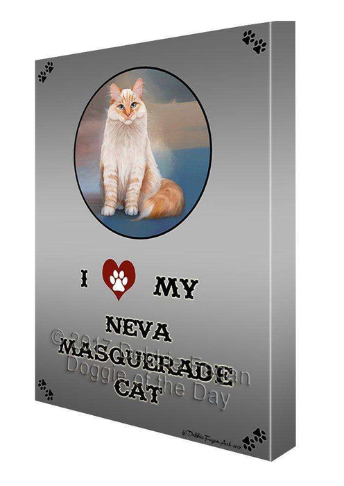 I Love My Neva Masquerade Red Siberian Cat Canvas Wall Art D180