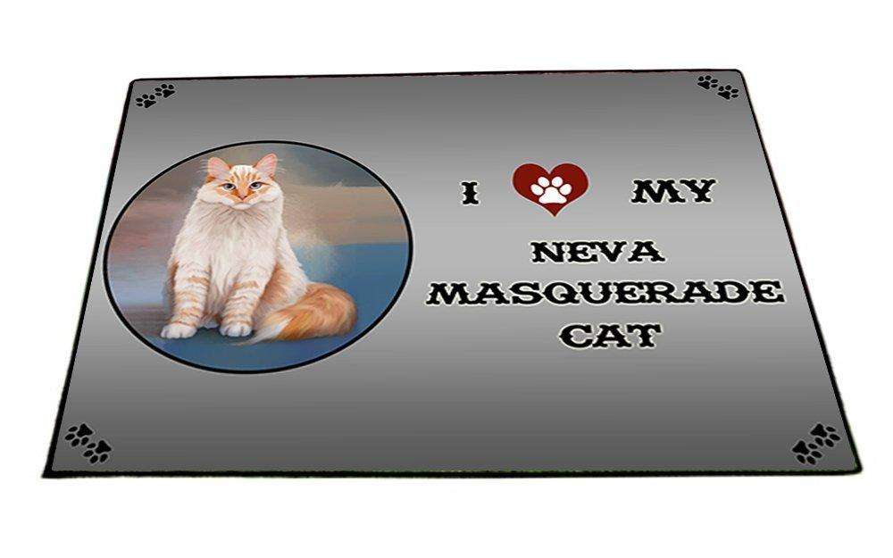 I Love My Neva Masquerade Red Siberian Cat Indoor/Outdoor Floormat