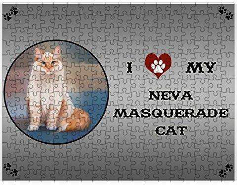 I Love My Neva Masquerade Red Siberian Cat Puzzle