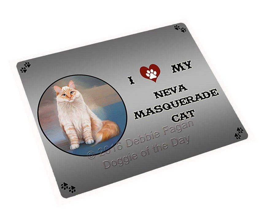 I Love My Neva Masquerade Red Siberian Cat Tempered Cutting Board