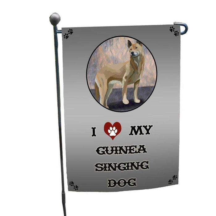 I Love My New Guinea Singing Dog Garden Flag