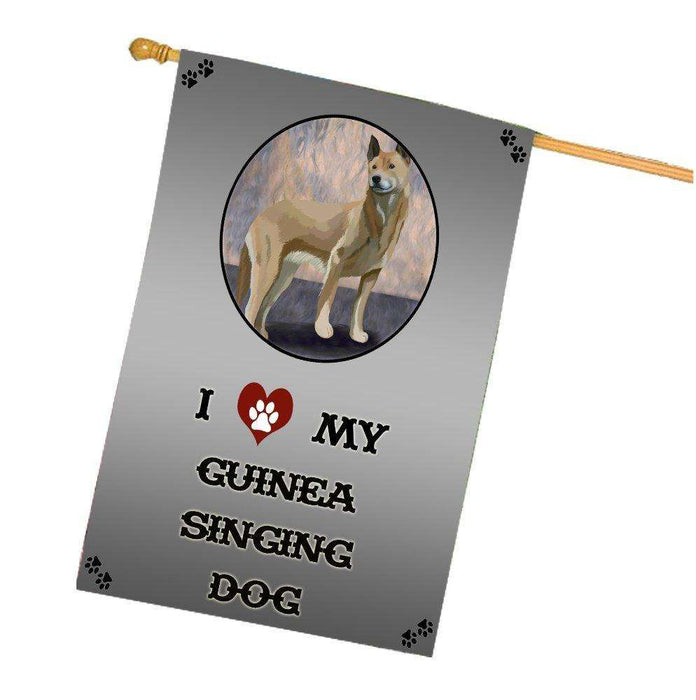 I Love My New Guinea Singing Dog House Flag