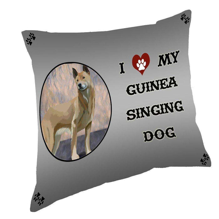 I Love My New Guinea Singing Dog Throw Pillow