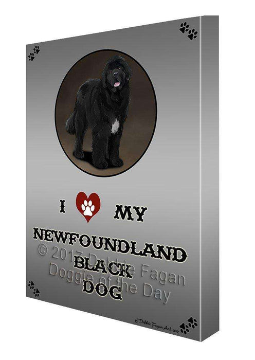 I Love My Newfoundland Black Dog Canvas Wall Art D185