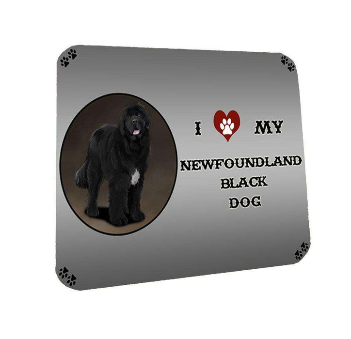 I Love My Newfoundland Black Dog Coasters Set of 4