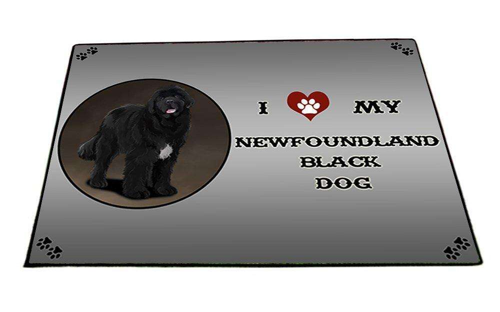 I Love My Newfoundland Black Dog Indoor/Outdoor Floormat