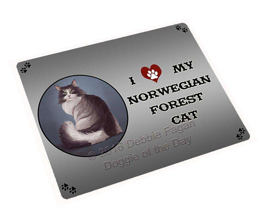 I Love My Norwegian Forest Cat Art Portrait Print Woven Throw Sherpa Plush Fleece Blanket