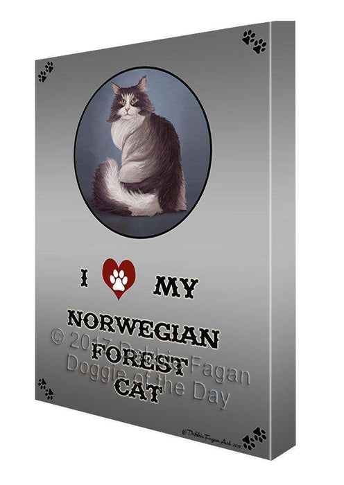 I Love My Norwegian Forest Cat Canvas Wall Art D186