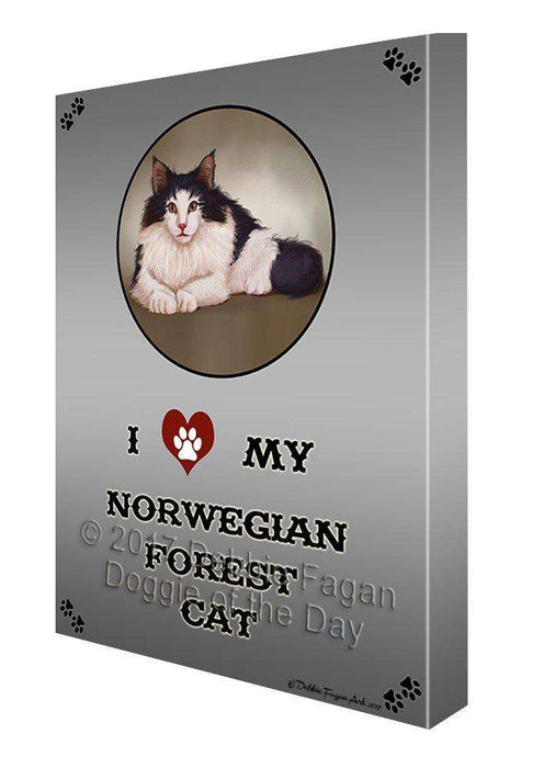 I Love My Norwegian Forest Cat Canvas Wall Art D187