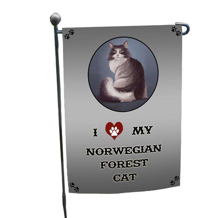 I Love My Norwegian Forest Cat Garden Flag