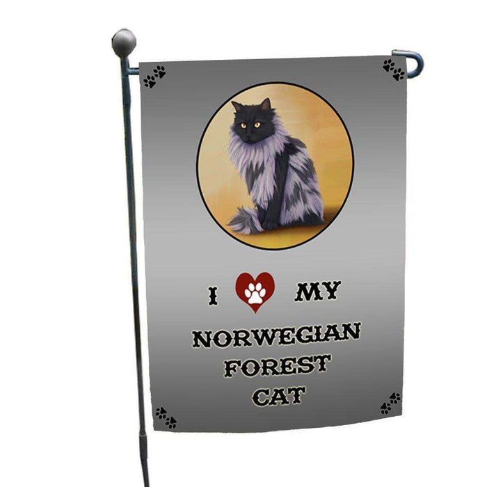 I Love My Norwegian Forest Cat Garden Flag