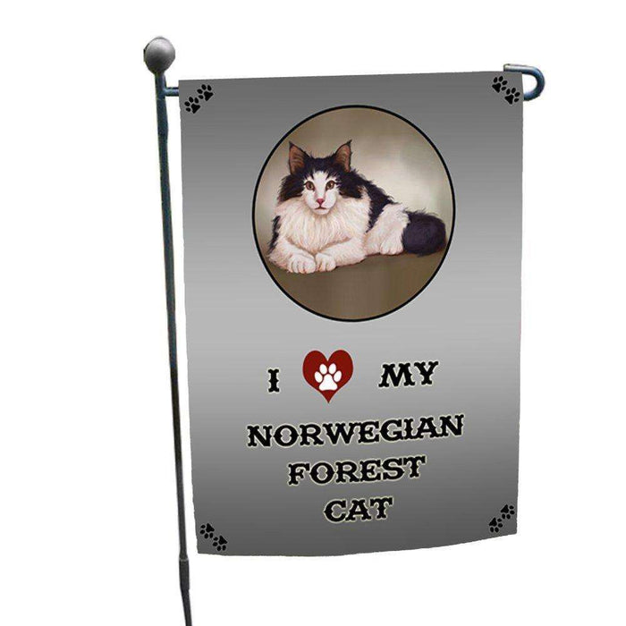 I Love My Norwegian Forest Cat Garden Flag