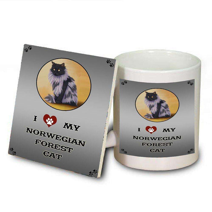 I Love My Norwegian Forest Cat Mug and Coaster Set