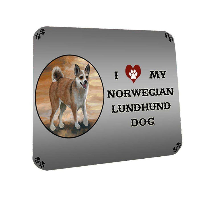 I Love My Norwegian Lundhund Dog Coasters Set of 4