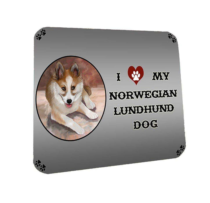 I Love My Norwegian Lundhund Dog Coasters Set of 4