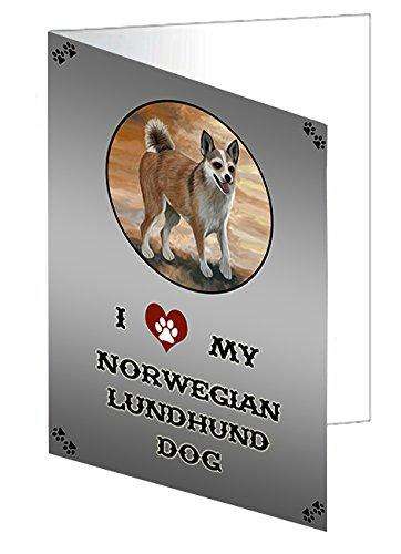 I Love My Norwegian Lundhund Dog Handmade Artwork Assorted Pets Greeting Cards and Note Cards with Envelopes for All Occasions and Holiday Seasons