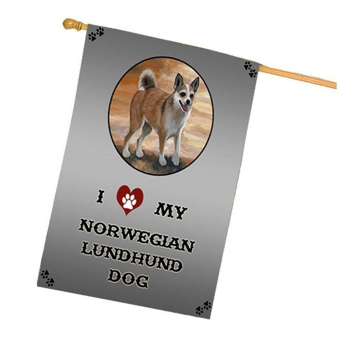 I Love My Norwegian Lundhund Dog House Flag