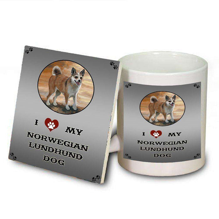I Love My Norwegian Lundhund Dog Mug and Coaster Set