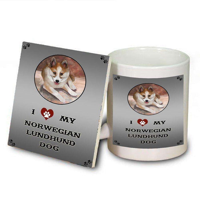 I Love My Norwegian Lundhund Dog Mug and Coaster Set