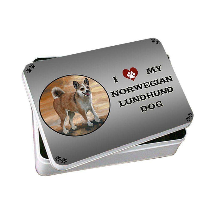 I Love My Norwegian Lundhund Dog Photo Storage Tin