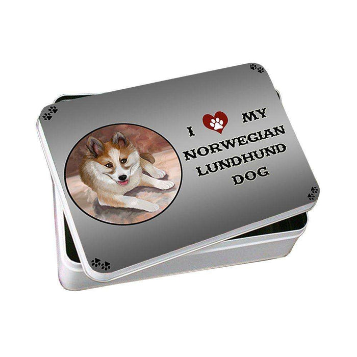 I Love My Norwegian Lundhund Dog Photo Storage Tin